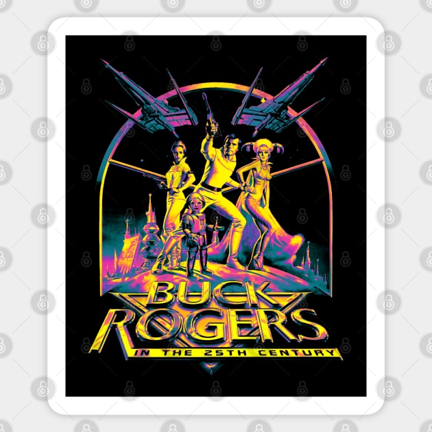 Grain Shaded Gradient Map - Buck Rogers 1979 In The 25th Century Sticker by cezzaneartist